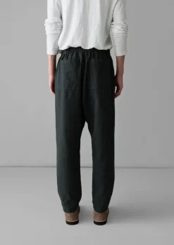 Linen|Trousers-TOAST Alfie Garment Dyed Herringbone Trousers WashedBlack