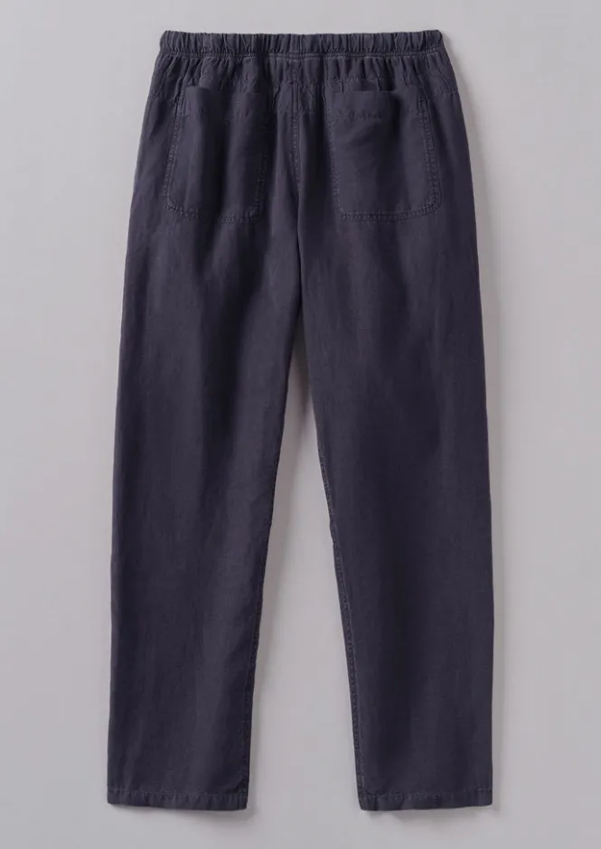 Trousers-TOAST Alfie Garment Dyed Linen Trousers Slate
