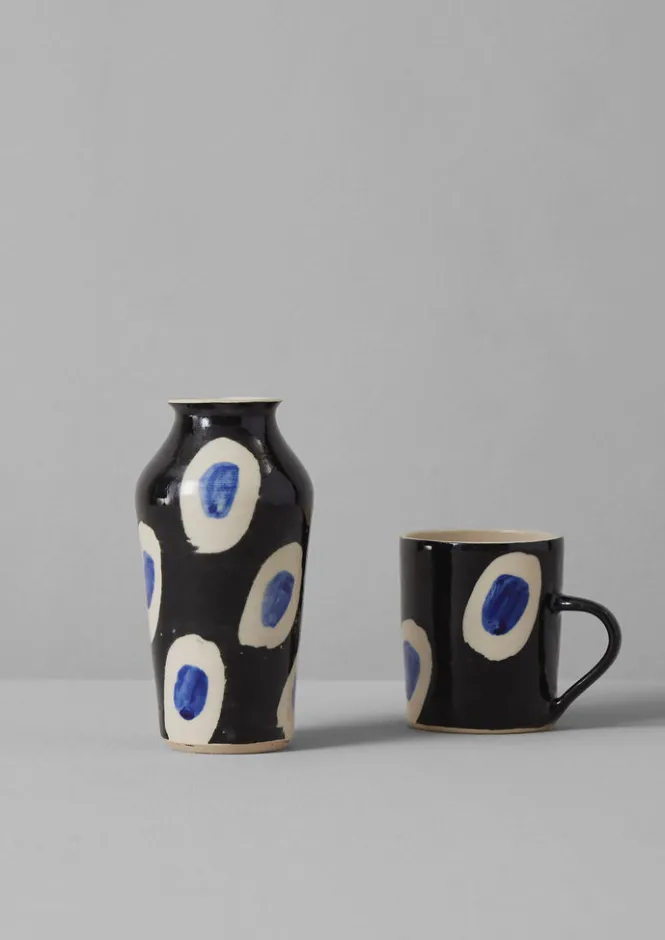 Decorative Pieces|Ceramics-TOAST Ali Hewson Cobalt Dash Vase Cobalt/Black