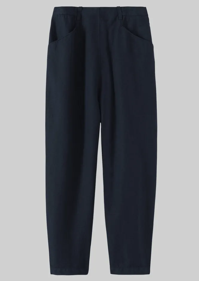 Linen|Trousers-TOAST Alix Cotton Linen Trousers SlateNavy