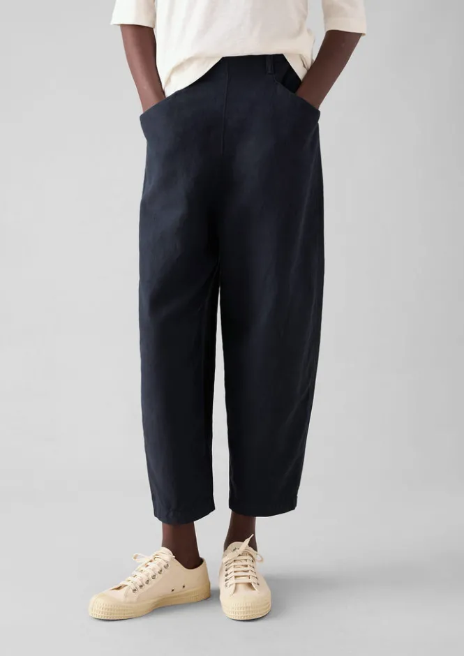 Linen|Trousers-TOAST Alix Cotton Linen Trousers SlateNavy