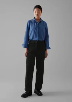 Shirts|Tops & Tees-TOAST Anja Check Cotton Shirt Slate/DarkCornflower