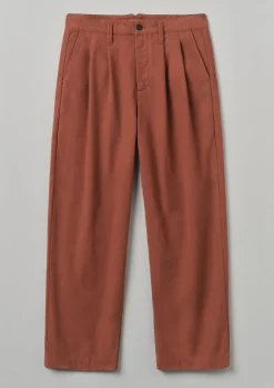 Workwear|Trousers-TOAST Bill Cotton Wide Leg Trousers RedGranite