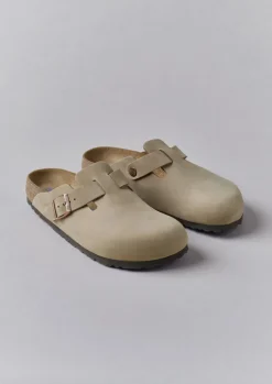 Shoes-TOAST Birkenstock Boston Oiled Leather Clogs Taupe