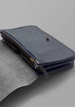 Bags & Belts-TOAST Bleu De Chauffe Leather Wallet Marine