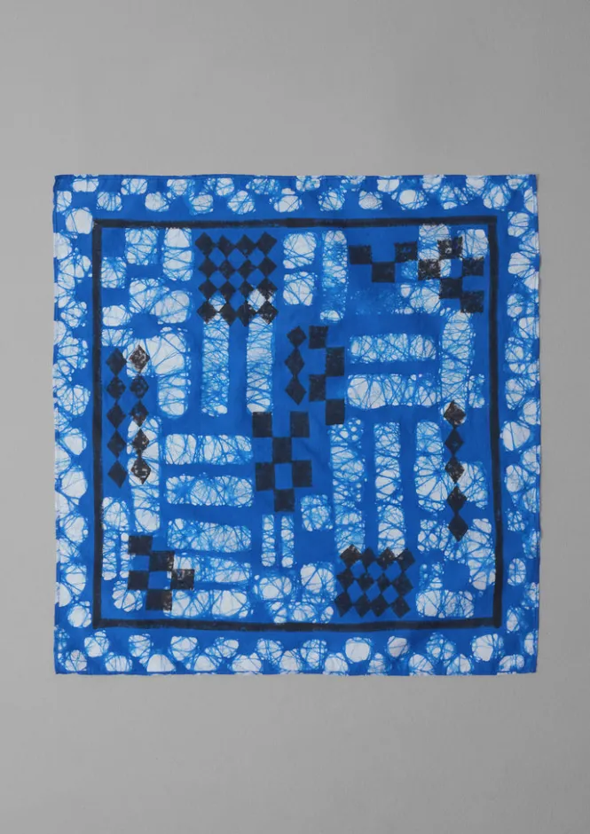Hats, Scarves & Gloves-TOAST Block Print Batik Bandana AzuriteBlue