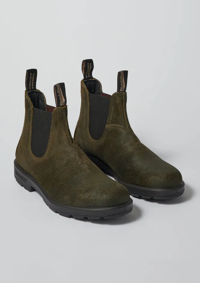 Boots-TOAST Blundstone Waxed Suede Chelsea Boots DarkOlive