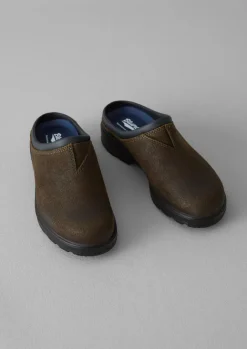 Shoes-TOAST Blundstone Waxed Suede Clogs Olive