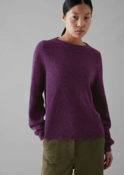 Knitwear-TOAST Boat Neck Wool Sweater Amethyst