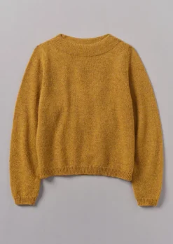 Knitwear-TOAST Boat Neck Wool Sweater MustardMarl