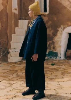 Coats & Jackets-TOAST Boiled Wool Short Coat Navy