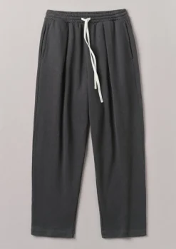 Loungewear|Trousers-TOAST Brushed Cotton Hemp Lounge Trousers Charcoal