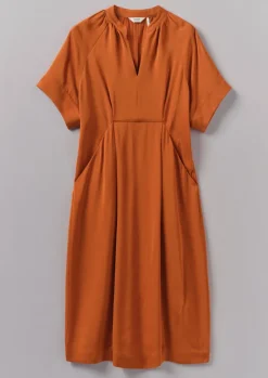 Dresses-TOAST Bryn Satin Crepe Dress Spice