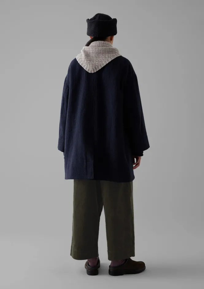 Hats, Scarves & Gloves-TOAST Cableami Wool Flight Hat Navy