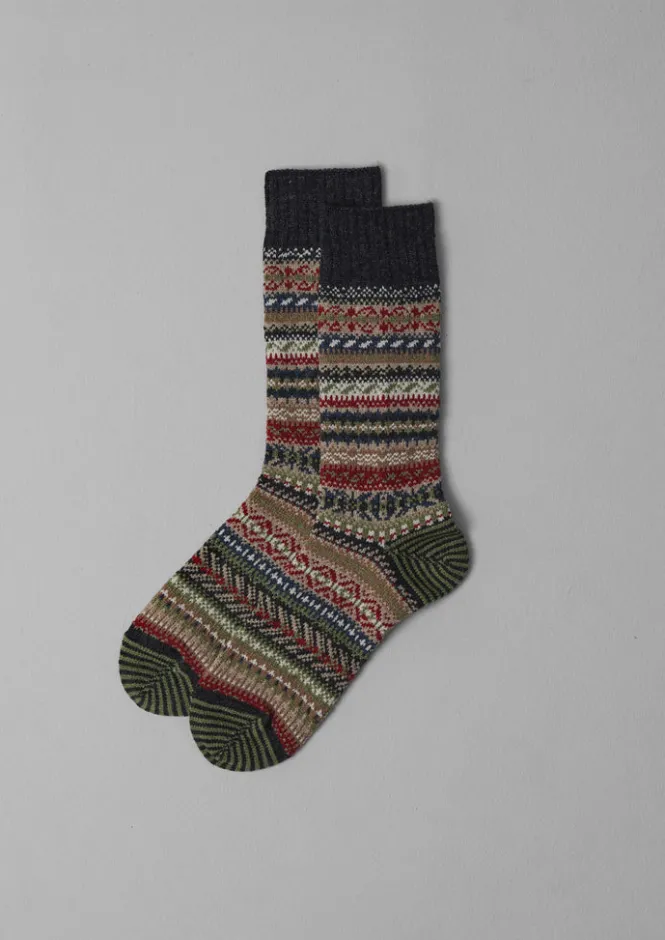 Socks-TOAST Chup Wool Blend Socks CharcoalMulti