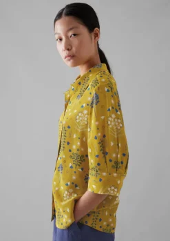 Shirts|Tops & Tees-TOAST Collector Print Crepe Shirt GoldenOchre