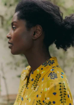 Dresses-TOAST Collector Print Fluid Shirt Dress GoldenOchre