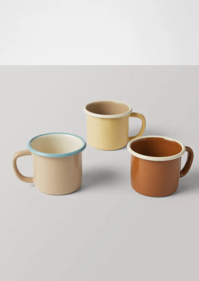 Outdoor-TOAST Contrast Rim Enamel Mug Cumin/Cream