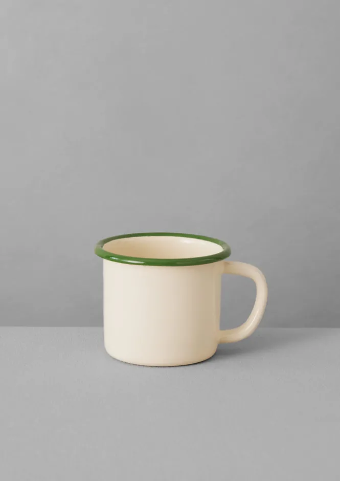 Outdoor-TOAST Contrast Rim Enamel Mug Cream/Leaf