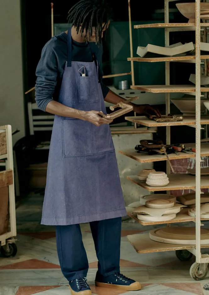 Aprons & Tea Towels-TOAST Cotton Canvas Project Apron WorkwearBlue