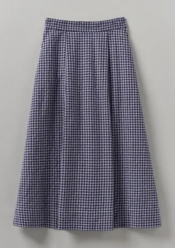 Skirts-TOAST Cotton Gingham Seersucker Skirt Lilac