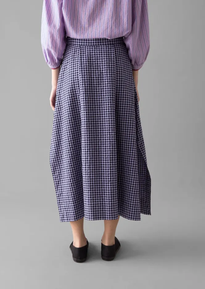 Skirts-TOAST Cotton Gingham Seersucker Skirt Lilac