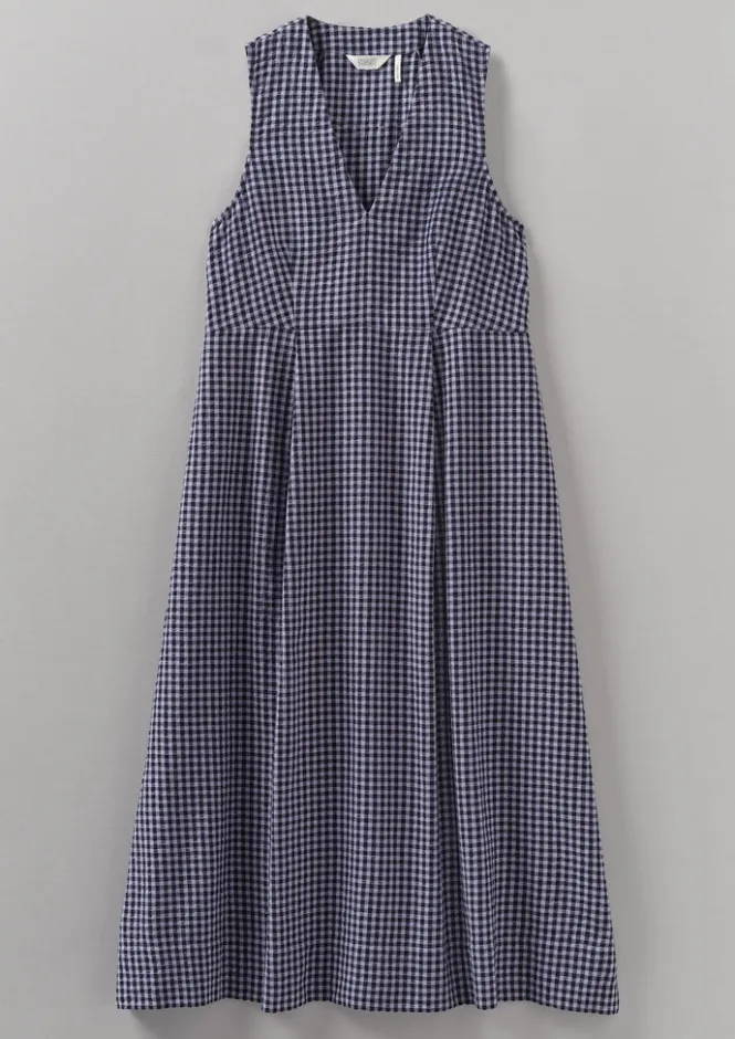 Dresses-TOAST Cotton Gingham Seersucker Dress Lilac