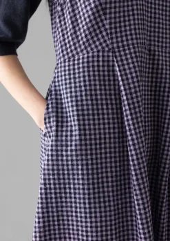 Dresses-TOAST Cotton Gingham Seersucker Dress Lilac