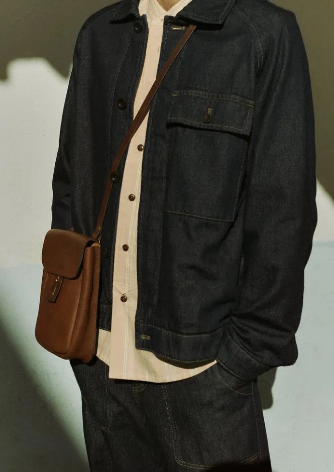 Denim|Workwear-TOAST Cotton Hemp Denim Jacket Indigo