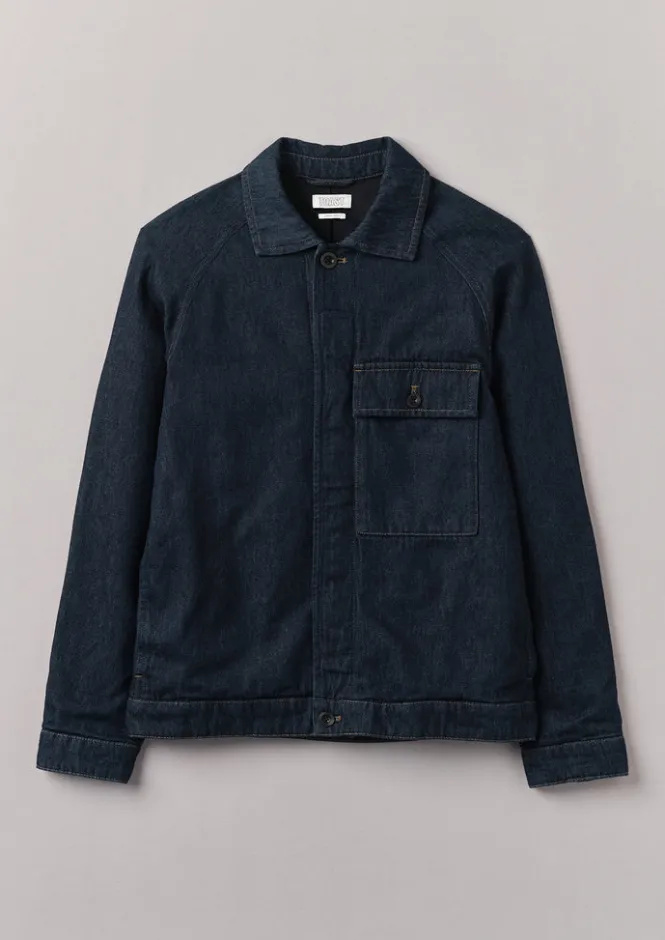 Denim|Workwear-TOAST Cotton Hemp Denim Jacket Indigo