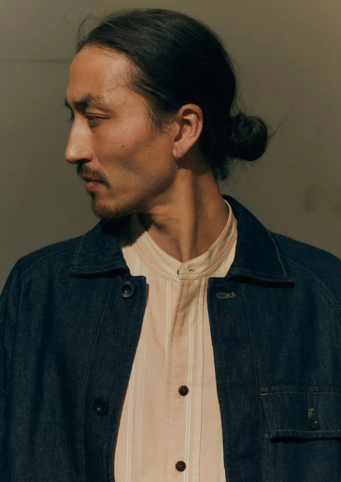 Denim|Workwear-TOAST Cotton Hemp Denim Jacket Indigo
