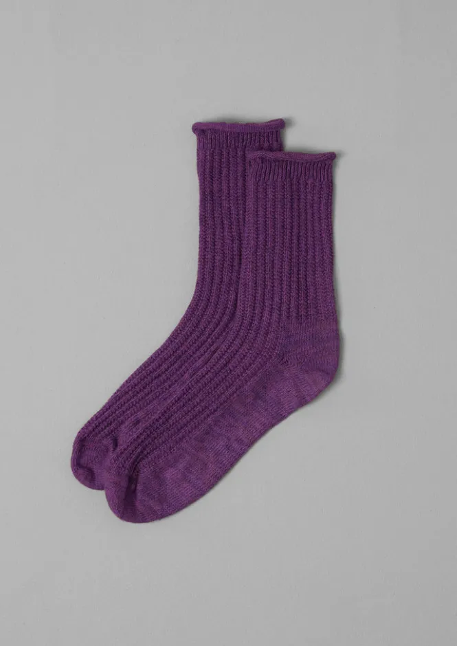 Socks & Tights-TOAST Cotton Marl Socks Amethyst