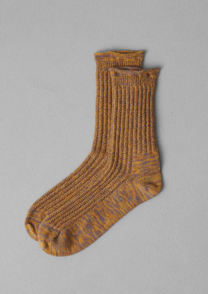 Socks & Tights-TOAST Cotton Rib Socks Mustard