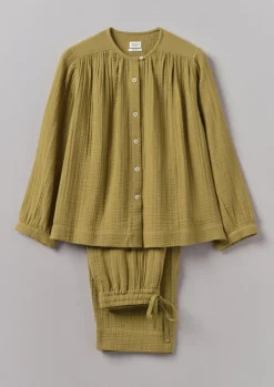 Nightwear-TOAST Crinkle Cotton Pyjamas SoftOlive