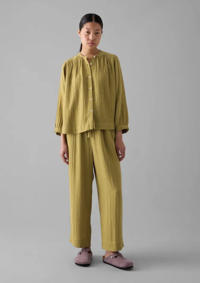 Nightwear-TOAST Crinkle Cotton Pyjamas SoftOlive