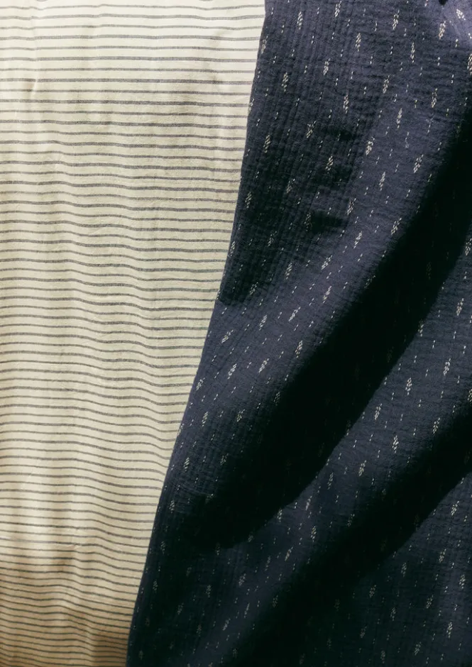 Textiles|Blankets & Throws-TOAST Dobby Stitch Cotton Throw IndigoBlue