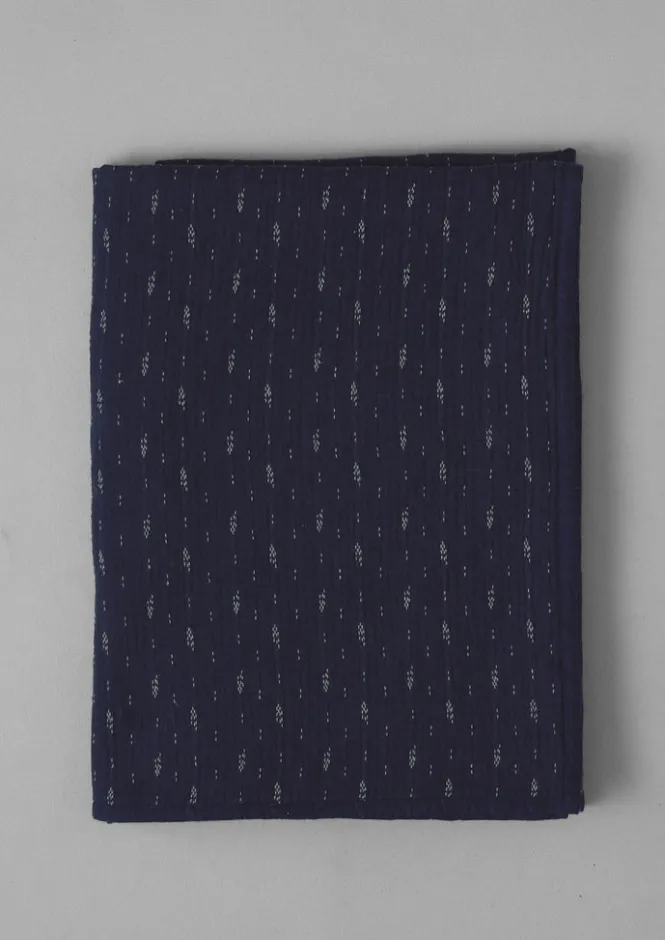 Textiles|Blankets & Throws-TOAST Dobby Stitch Cotton Throw IndigoBlue