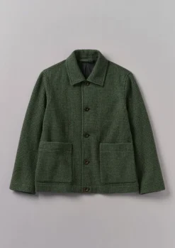 Coats & Jackets-TOAST Dogtooth Wool Chore Jacket ForestGreen