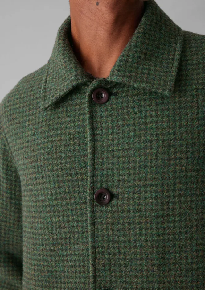 Coats & Jackets-TOAST Dogtooth Wool Chore Jacket ForestGreen