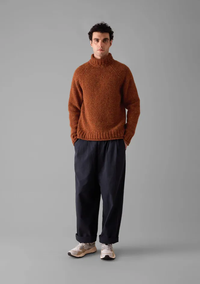 Knitwear-TOAST Donegal Roll Neck Sweater Copper
