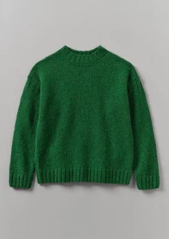 Knitwear-TOAST Donegal Wool High Neck Easy Sweater Emerald