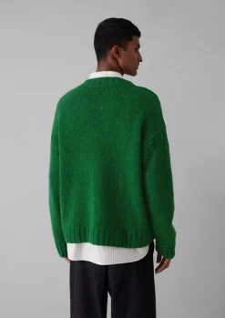 Knitwear-TOAST Donegal Wool High Neck Easy Sweater Emerald