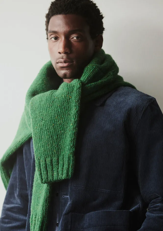 Knitwear-TOAST Donegal Wool High Neck Easy Sweater Emerald