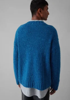 Knitwear-TOAST Donegal Wool High Neck Easy Sweater NeptuneBlue