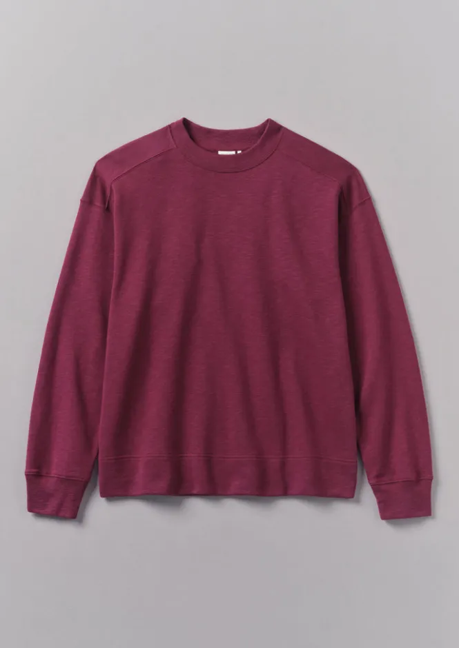 Tops & Tees|Shirts-TOAST Dropped Shoulder Loopback Jersey Sweatshirt Fuchsia