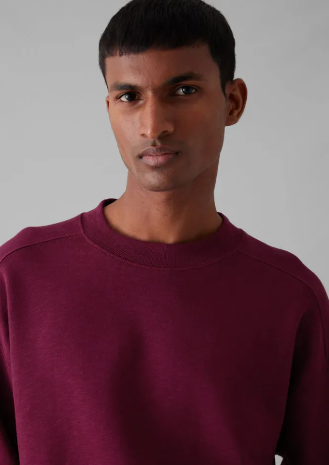 Tops & Tees|Shirts-TOAST Dropped Shoulder Loopback Jersey Sweatshirt Fuchsia