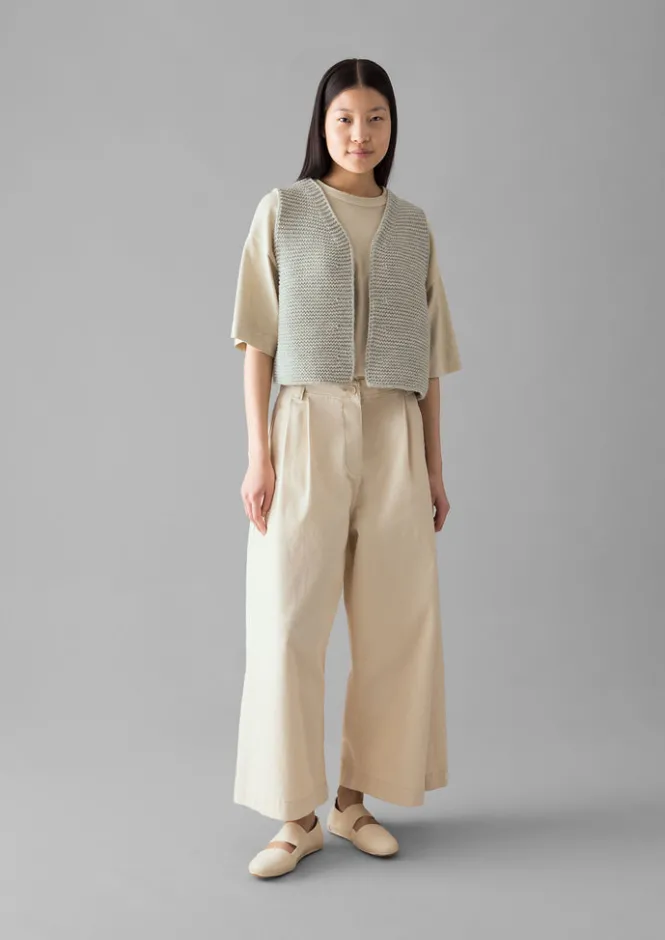 Denim|Jeans-TOAST Denim Pleat Front Trousers Ecru