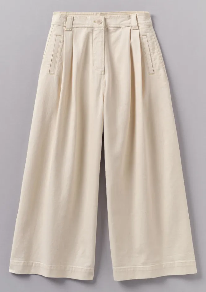 Denim|Jeans-TOAST Denim Pleat Front Trousers Ecru