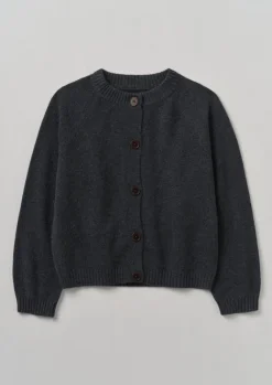 Cashmere|Knitwear-TOAST Eden Wool Cashmere Raglan Cardigan Charcoal