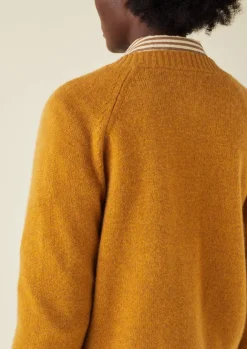 Cashmere|Knitwear-TOAST Eden Wool Cashmere Raglan Cardigan GingerMelange
